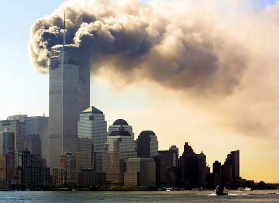 The world trade center under attack