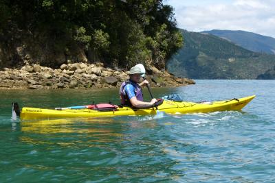 Me kayaking along Pelorus sounds